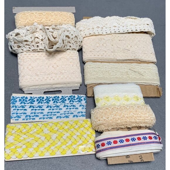 52 Yards Vintage Lace & Trim Assortment - Picture 9 of 10